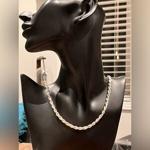 Silver plated 22” Women's rope Necklace
